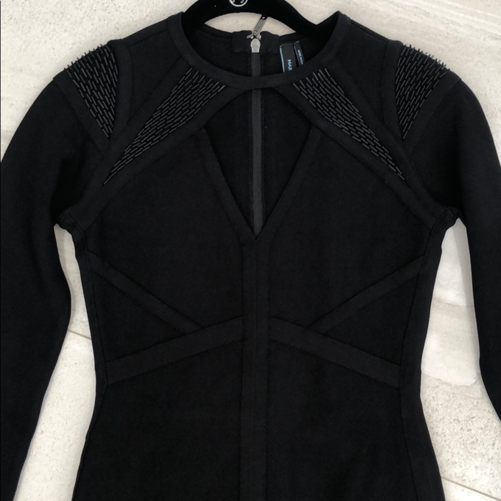 Marciano mini black long sleeve dress size S